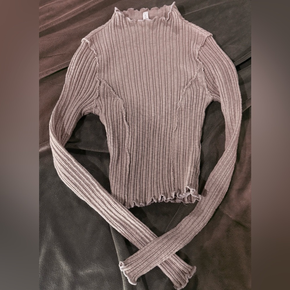 Altar’d State Ribbed Mock Neck Top
